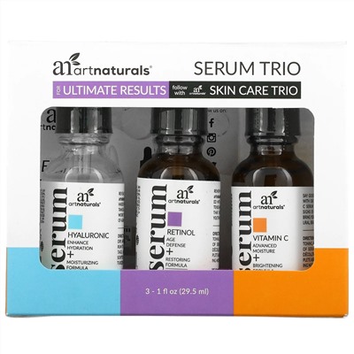 Artnaturals, Набор из трех сывороток, 3 сыворотки, 29,5 мл (1 жидк. унция) каждая
