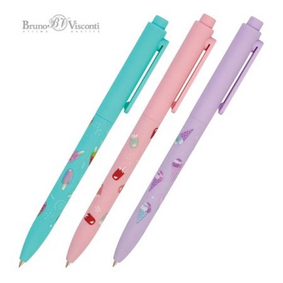 Ручка автоматическая шариковая 0.7мм "FunClick. Мороженки" синяя 20-0297/02 Bruno Visconti