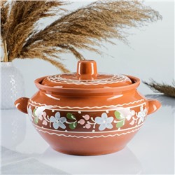 УЦЕНКА Жаровня с росписью, венок, 3 л, нет крышки