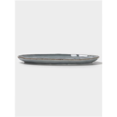 Блюдо сервировочное Magistro Alpine Frost, 33×22.8×2.5 см, овальное, фарфор, голубовато-серый
