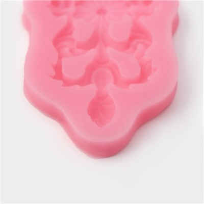 Молд для заливки Доляна «Лепнина», силикон, 13×5.5 см, розовый