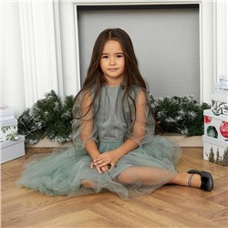 Платье для девочки нарядное KAFTAN, рост 134-140 см, зелёное