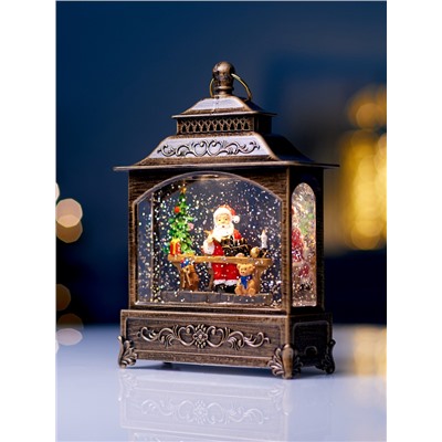 Фигура светодиодная «Дед Мороз» 5.5×14×19.5 см, от батареек 3хААА, музыка, USB, свечение тёплое белое