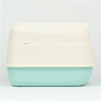 Туалет закрытый, 36×51×34 см, с откидным верхом, пластик, голубой