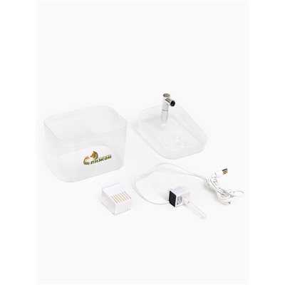 Фонтан для кошек и собак «Пижон», 1.5 л, 16.5×13×12 см, евророзетка, прозрачный