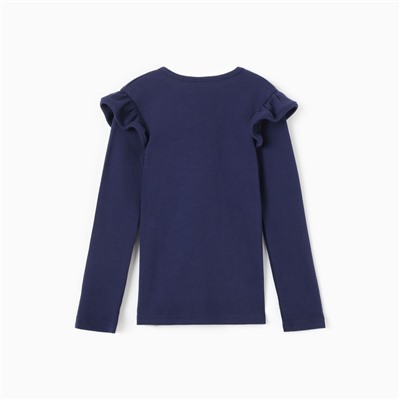 Джемпер для девочки школьный, цвет темно-синий, рост 116 см