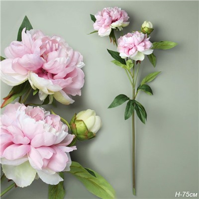 Цветок искусственный Пион розовый 76 см / RF-6069 /уп 24/240/