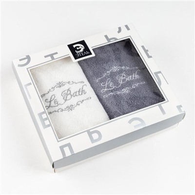 Полотенца махровые «Этель» Le Bath, 35×50 см - 2 шт., хлопок 100%