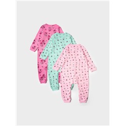 Комбинезон детский трикотажный для девочек, 3 шт в комплекте