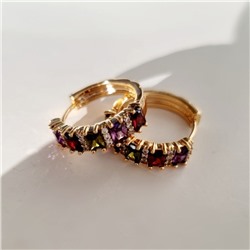 Серьги коллекция "Xuping" покрытие позолота, вставка: фианиты, цвет: разноцветные, Х000864746, арт.001.842