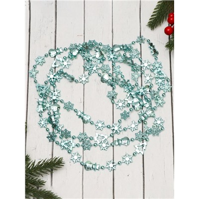 Бусы на ёлку «Снежинки», длина 2.7 м, d=2.3 см, МИКС