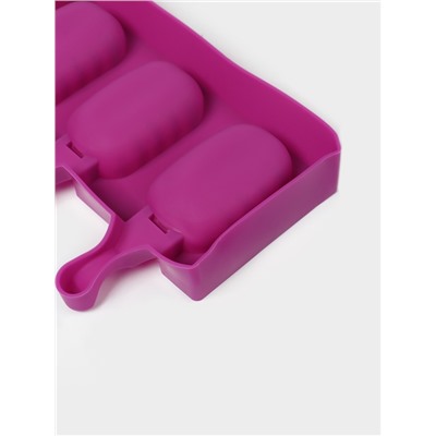 Форма для мороженого «Эскимо волна», силикон, 19.4×13 см, 3 ячейки (7×4 см), МИКС