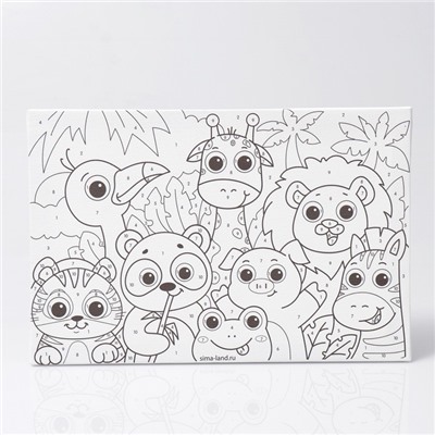 Картина по номерам для детей «Яркие зверята», 20×30 см