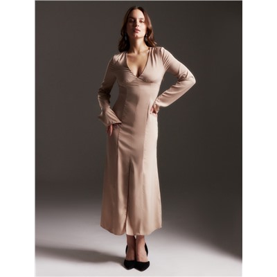 Платье женское шёлковое MIST: Classic Collection размер 44, бежевое