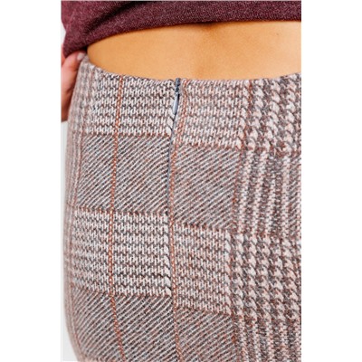 Юбка теплая в клетку миди 273-1BRN НАТАЛИ, 1232215