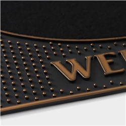 Коврик придверный Доляна Welcome, резиновый, прямоугольный, 40×70 см, МИКС