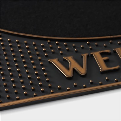 Коврик придверный Доляна Welcome, резиновый, прямоугольный, 40×70 см, МИКС