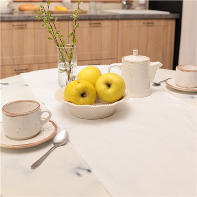 Дорожка на стол «Этель» Ivory, 40×150 см, 100% лён 170 г/м²