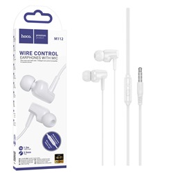 Проводные наушники внутриканальные Hoco M112 Jack 3,5  (white)