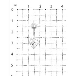 Пирсинг из серебра с фианитом родированный пр-001р200