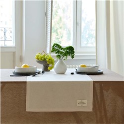 Дорожка на стол «Этель» ECO, 40×136 ±6 см, 70% хлопок, 30% лён, 190 г/м², молочная