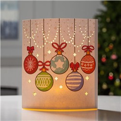 Светодиодная фигура «Ёлочные шары» 17×20×8 см, картон, батарейка ААх2 (не в комплекте), свечение тёплое белое