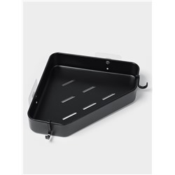 Полка для ванной Stölz, угловая с крючками, чёрная