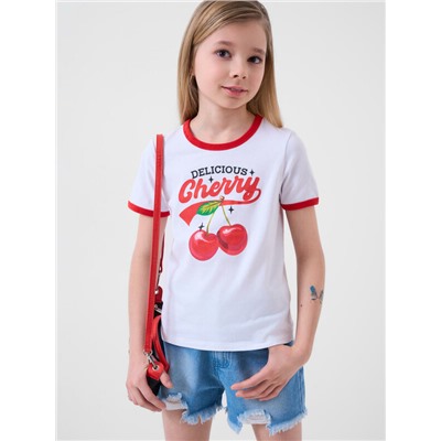 Фуфайка трикотажная для девочек (футболка)