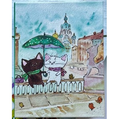 Фотоальбом 10х15 на 100 фото "cat's adventures: SPb" FA 100.027-1 Полином