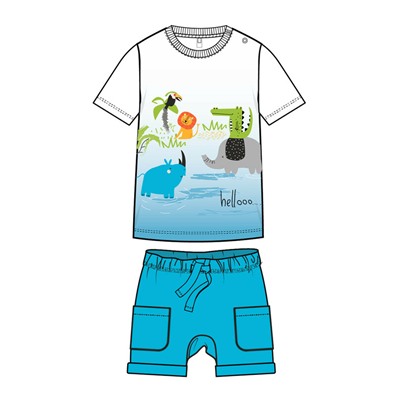 Комплект детский трикотажный для мальчиков: фуфайка (футболка), шорты