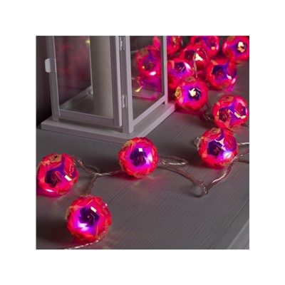 Гирлянда «Нить» 4.5 м с насадками «Цветочные шары», IP20, прозрачная нить, 15 LED, свечение белое, 220 В
