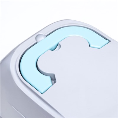 Туалет-домик для кошек закрытый с дверцей 43×32×33 см, бирюзово-серый