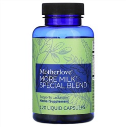 Motherlove, Специальная смесь More Milk, 120 капсул с жидкостью