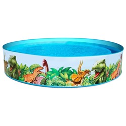 Бассейн Dinosaur Fill'N Fun, жёсткий борт, 244×46 см, 55001 Bestway