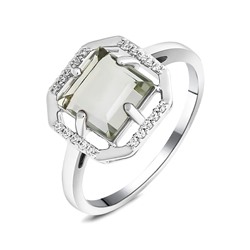 Кольцо, зеленый аметист, Розали