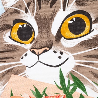Набор полотенец кухонный Доляна Cats 35×60 см - 8 шт., 100% хлопок