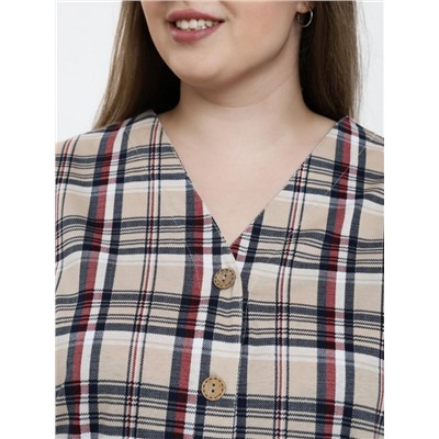 Рубашка "Виктория" коричневый клетка