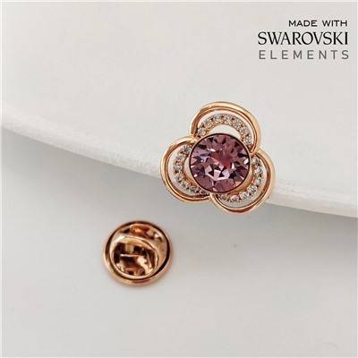 Брошь-значок с кристаллами Swarovski