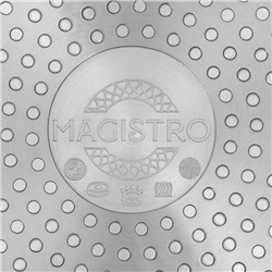 Сковорода Magistro Rock Stone, d=22 см, h=4.3 см, кованый алюминий, антипригарное покрытие, индукция, чёрная