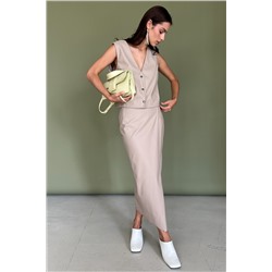 Юбка эко-кожа  ECO040/02/Кремовый