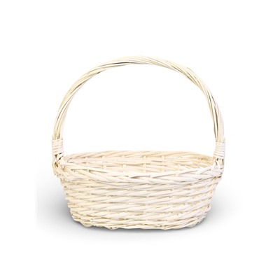 Корзина плетёная для хранения Tenda, с ручкой, белая, набор 3 шт.