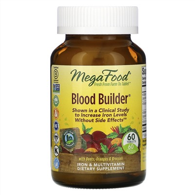 MegaFood, Blood Builder, 60 таблеток