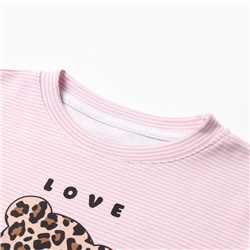 Футболка для девочки KAFTAN: Love, розовая, размер 30, рост 98-104 см