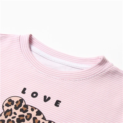 Футболка для девочки KAFTAN: Love, розовая, размер 30, рост 98-104 см