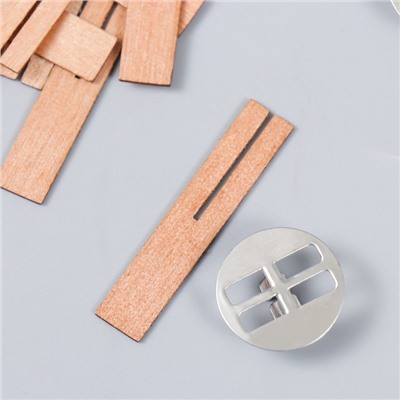 Фитиль для свечи с держателем двойной, дерево, набор 5 шт., 1×5 см