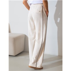 Прямые брюки с лампасами из эластичного футера двухнитки без начеса