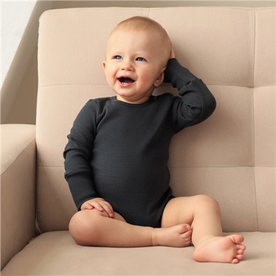 Комплект боди детских MINAKU: Basic Line BABY, рост 62-68 см, светло-серый, графит