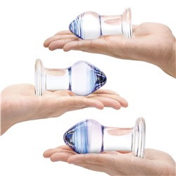 Набор из 3 стеклянных анальных пробок Pleasure Droplets Plug Set