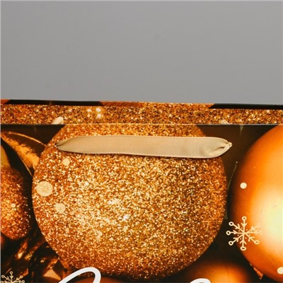 Пакет подарочный новогодний ламинированный «С Новым годом», L 31×40×11.5 см