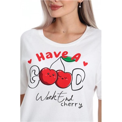 Пижама с шортами Очарование 0к-056к (Белый/красный)